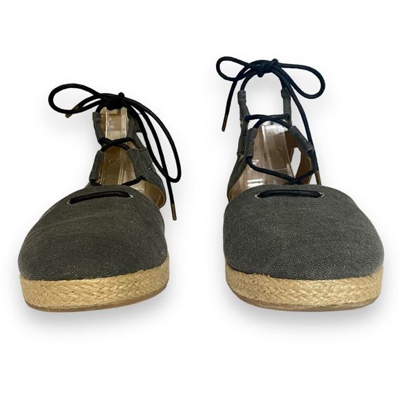 BOC | Born Concept Dark Gray Canvas Gladiator Tie Espadrille Sandals | Size 9.5 - Picture 2 of 11